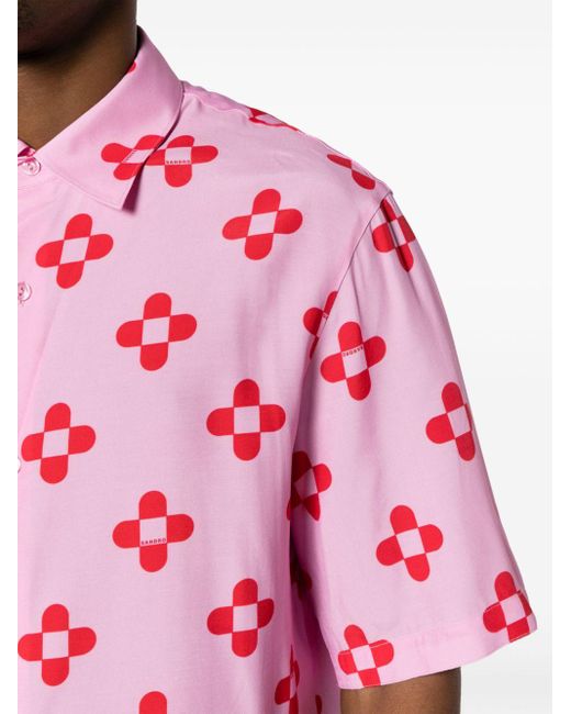 メンズ Sandro グラフィック ショートスリーブシャツ Pink