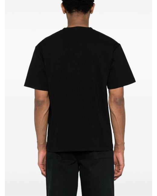 Stone Island Katoenen T-shirt Met Logoprint in het Black voor heren