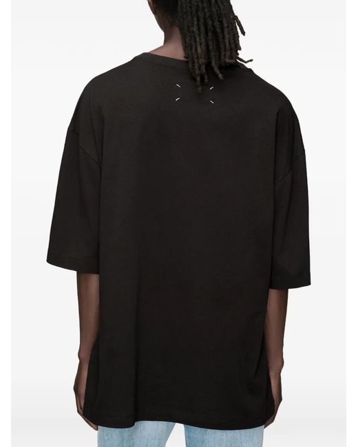 Maison Margiela Black Oversized Cotton T-Shirt for men