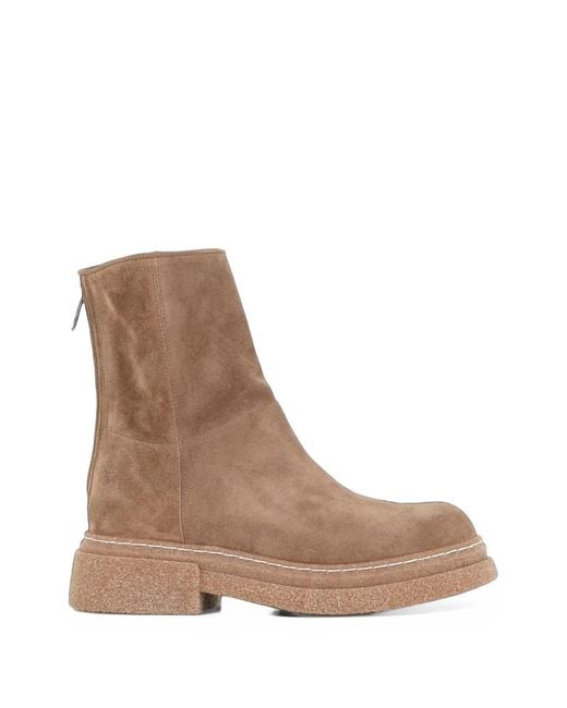 Alberto Fasciani Brown Suede Rear-Zip Ankle Boots