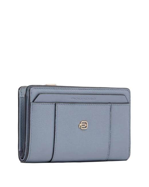 Piquadro Blue Zip Closure Wallet