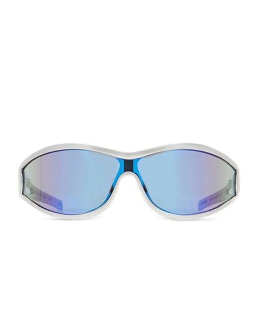 FACE HIDE Blue Bullet Geometric-Frame Sunglasses
