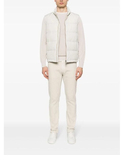 Eleventy Natural Layered Ribbed Jumper for men