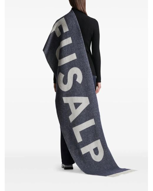Fusalp Gray Logo-Jacquard Scarf