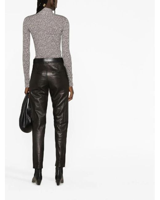 Saint Laurent Brown Leopard Turtleneck Jumper