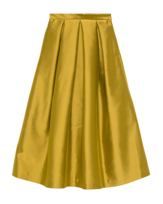 Lunatica Milano Yellow Luna 88 Ducheese Pleated Skirt