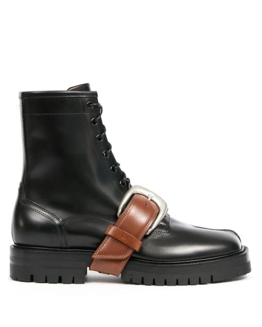 Maison Margiela Black Tabi Split-Toe Leather Boots