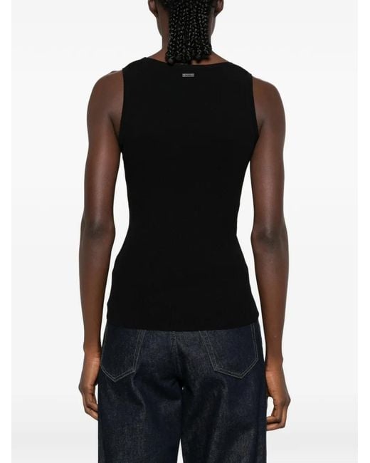 Max Mara Black Editta Ribbed-Knit Tank Top