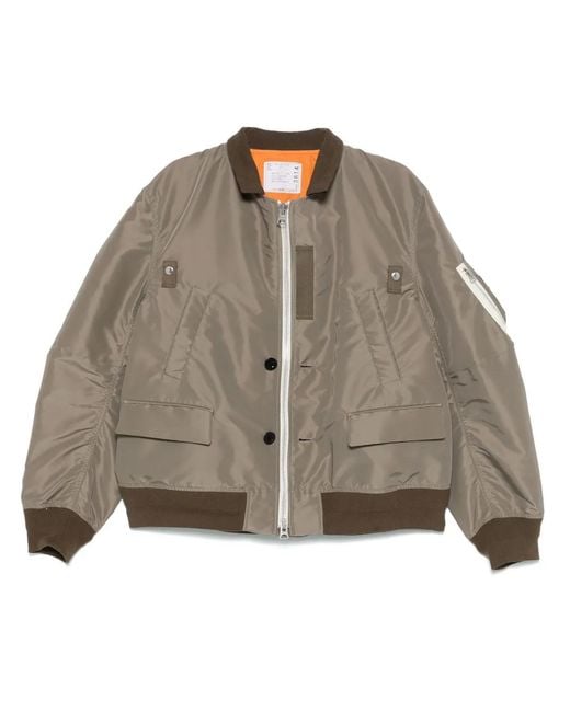 Sacai Brown Classic-Collar Bomber Jacket for men