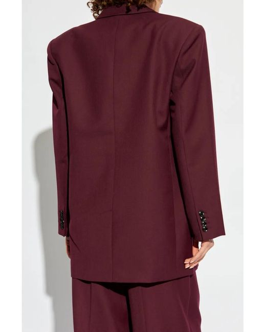 Anine Bing Purple Shoulder Pad Blazer