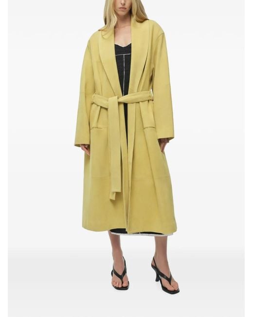 Jonathan Simkhai Yellow Enola Suede Coat