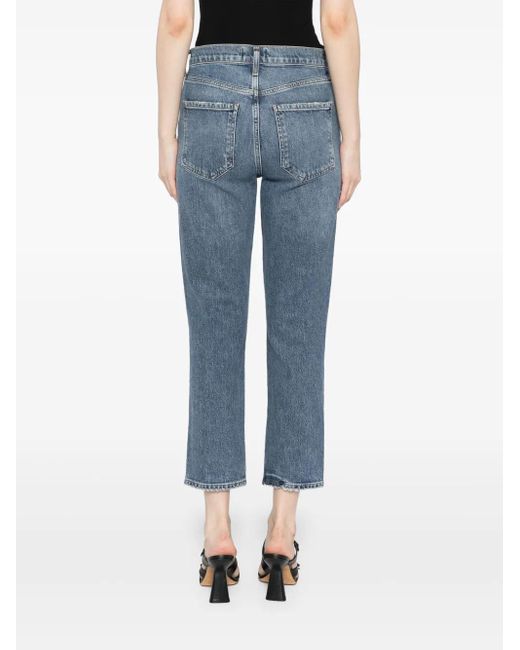 Agolde Blue Riley Crop Jeans
