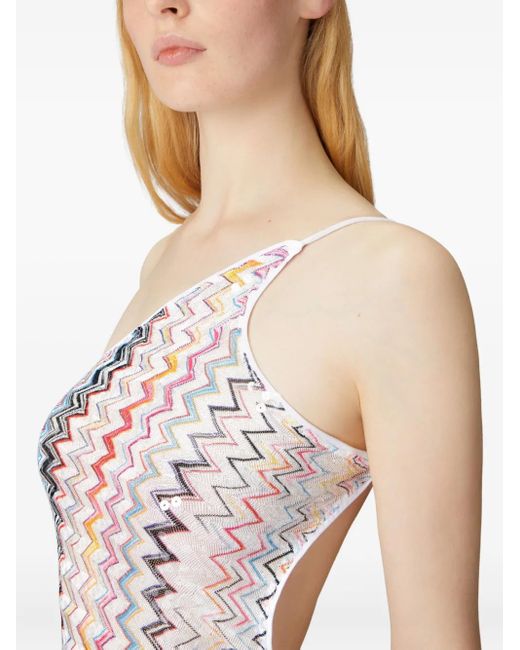 Vestido con motivo en zigzag Missoni de color White