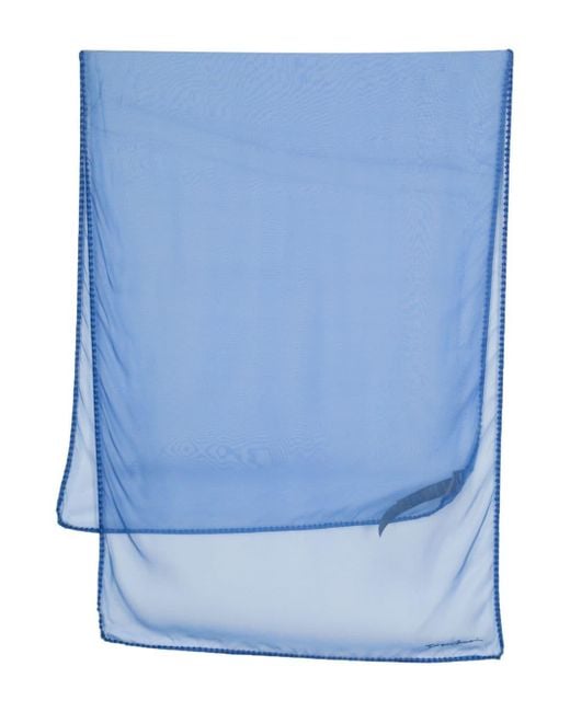 Giorgio Armani Semi-doorzichtige Sjaal Met Logo in het Blue