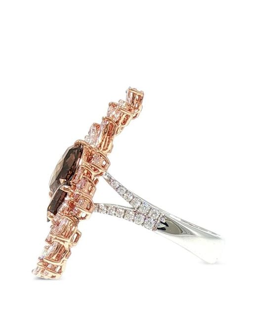 HYT Jewelry Pink Floral Diamond Ring