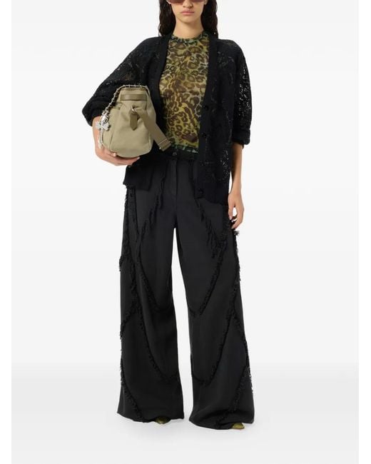 Blumarine Green Animal-Pattern Blouse