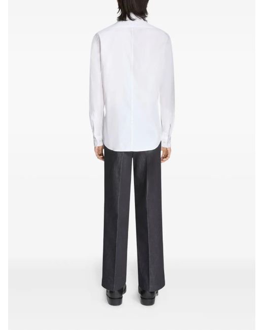 メンズ Dries Van Noten コットンポプリン シャツ White
