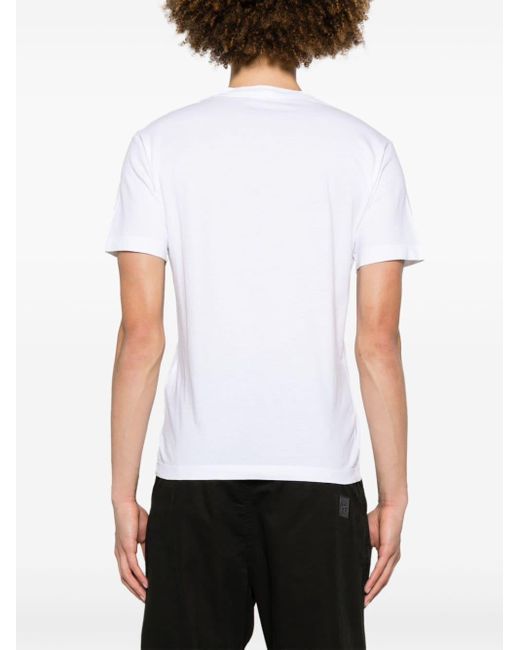 Stone Island Katoenen T-shirt Met Compass-logoprint in het White voor heren