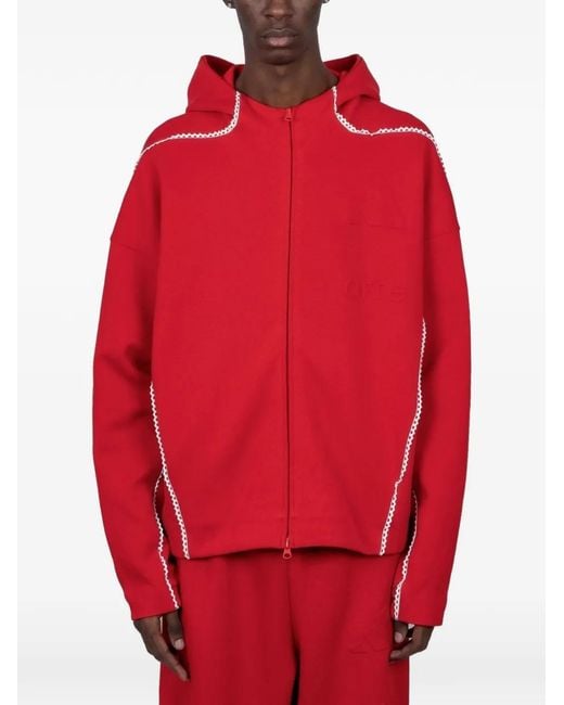 Adidas Red X Arte Antwerp Zip-Up Lace-Trim Hoodie for men