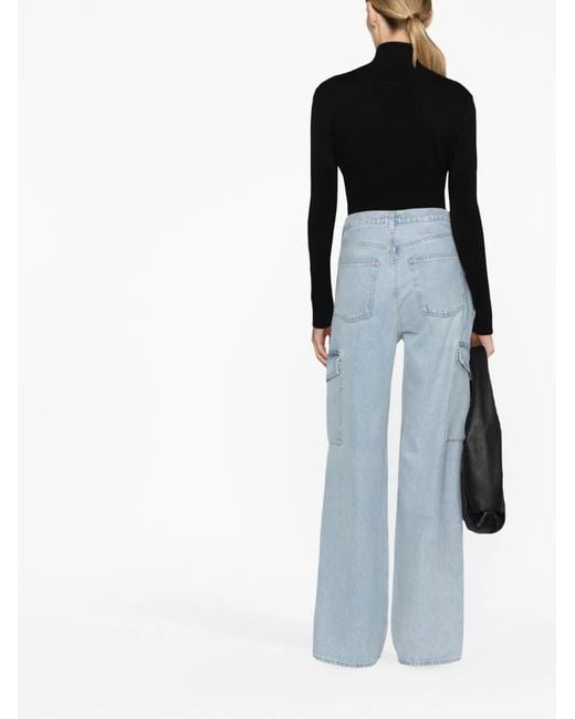 Agolde Blue Minka Cargo Wide-Leg Jeans