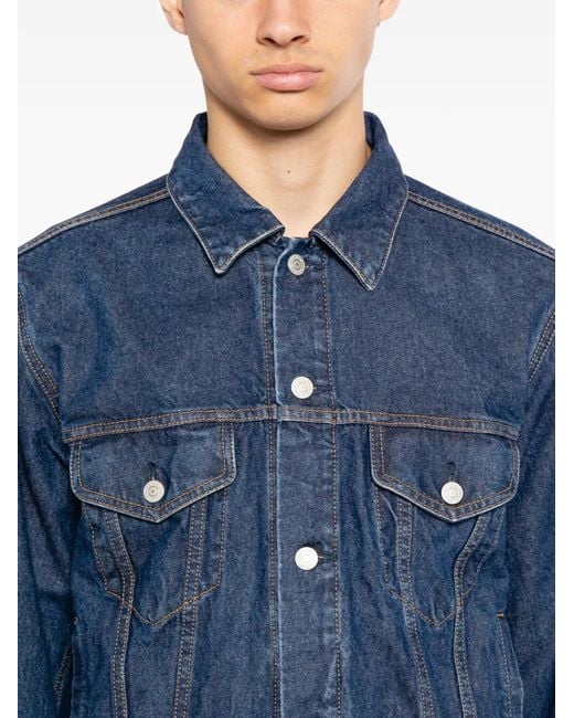 MASU Blue Contrast-Stitch Denim Jacket for men
