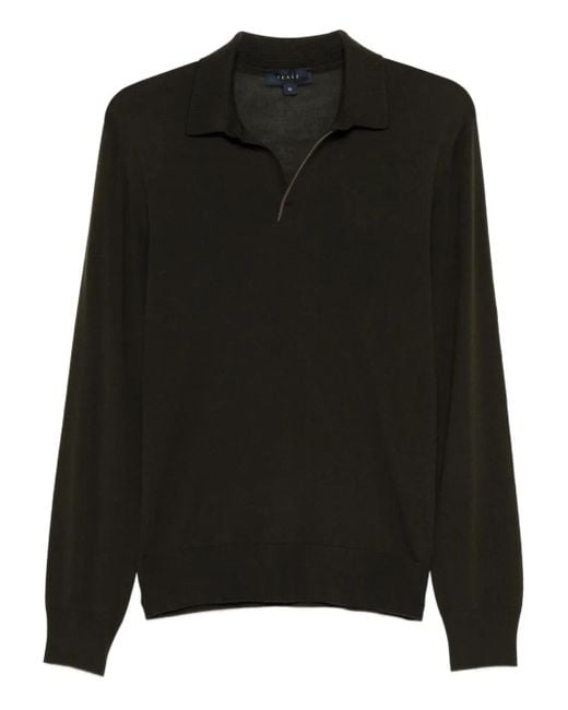 Sease Black Long-Sleeved Polo Shirt for men