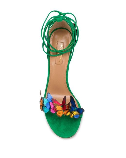 Aquazzura Papillon Butterfly appliqu Sandals in Green Lyst