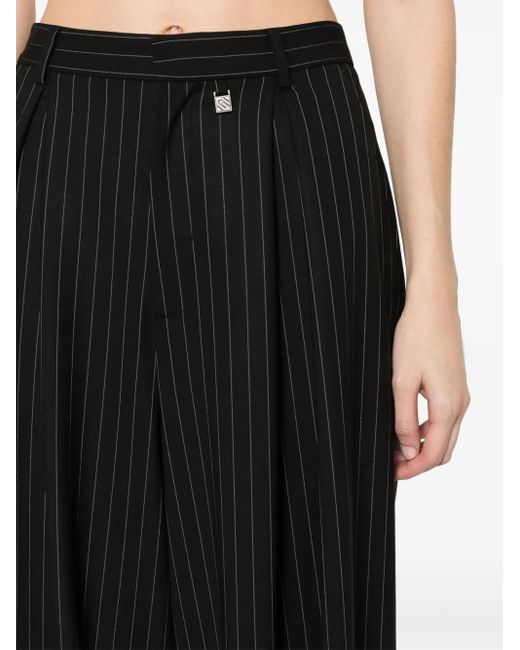 GIUSEPPE DI MORABITO Black Pinstriped Flared Trousers