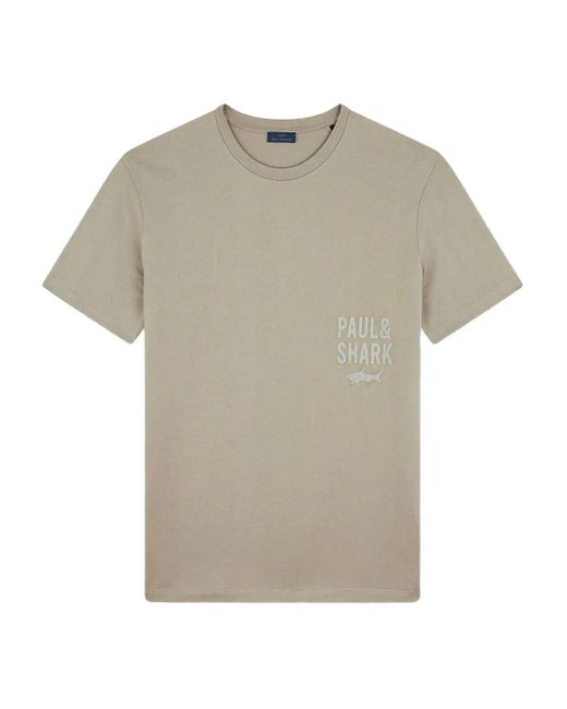 Paul & Shark Gray Embroidered-Logo T-Shirt for men