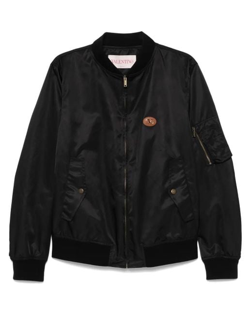 メンズ Valentino Garavani ジップアップ ボンバージャケット Black