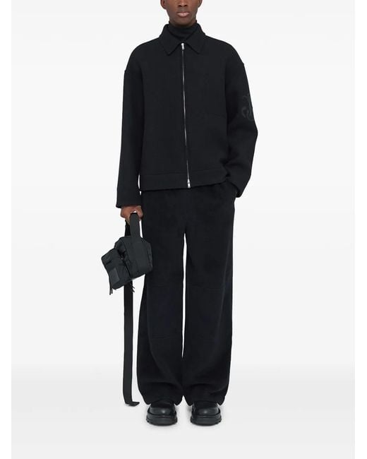 Jil Sander Black Zipped Up Wool Jacket for men