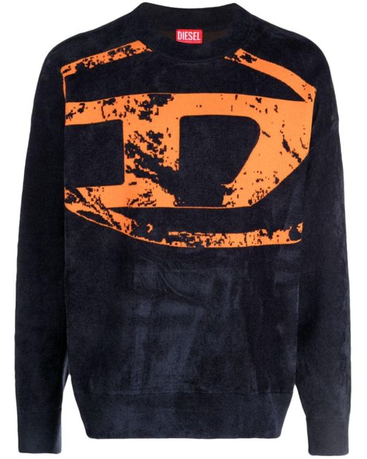 DIESEL Blue K-tria Logo-jacquard Sweatshirt for men