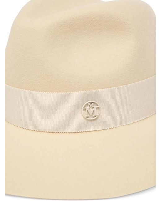 Maison Michel Natural Henrietta Wool Felt Fedora Hat