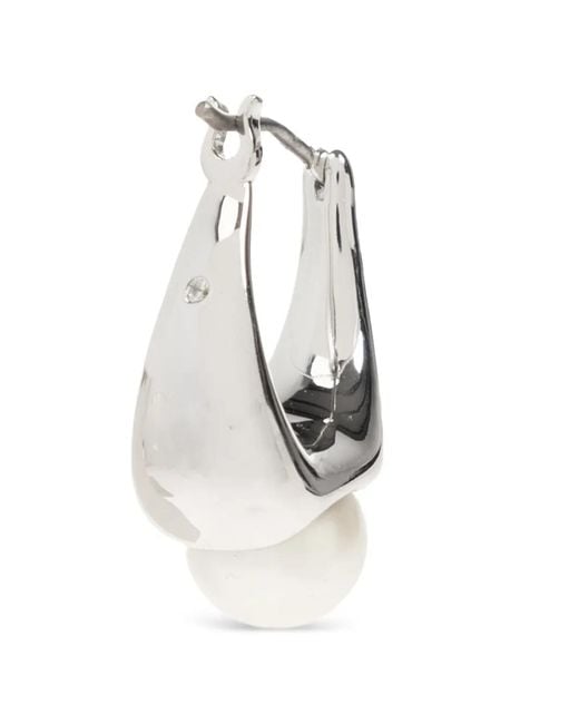 Kate Spade White Boucles D'Oreilles À Perles Pendantes