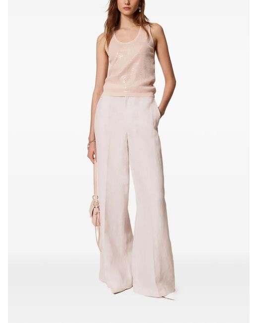 Twinset Natural Sequined Top