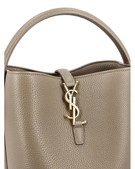 Saint Laurent Natural Le 37 Leather Bucket Bag