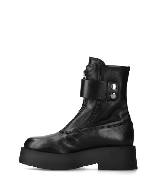 Premiata Black Leather Ankle Boots