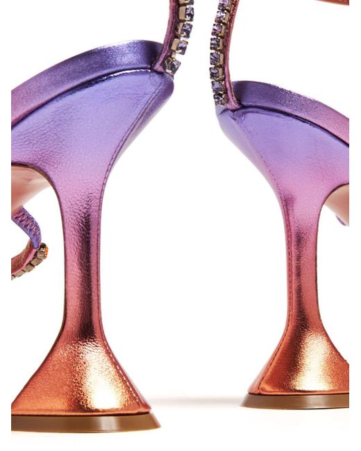 AMINA MUADDI Pink Gilda 95mm Crystal-embellished Sandals
