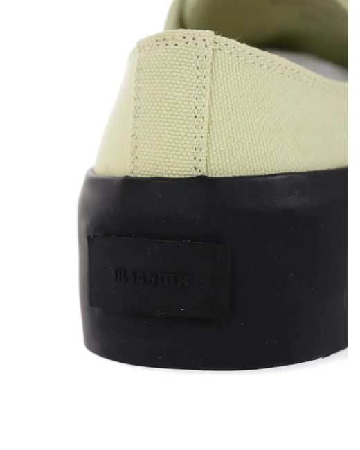 メンズ Jil Sander レースアップ キャンバススニーカー Black