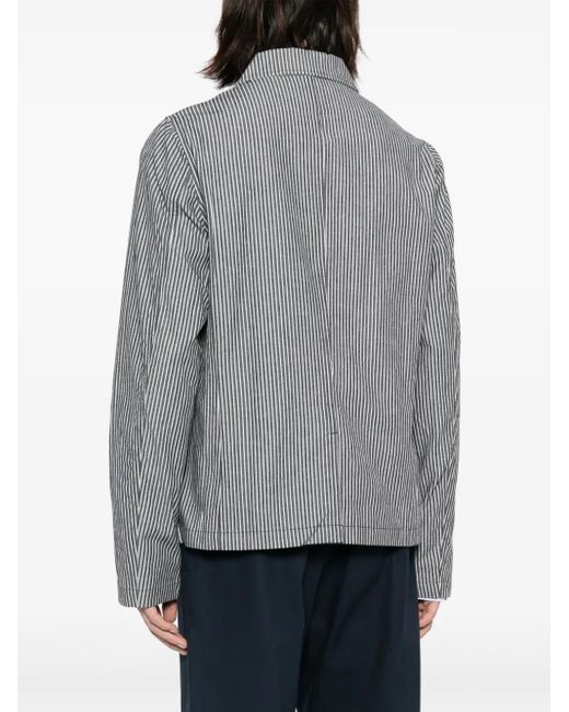 Private Stock Gray The Musashi Striped Shirt Jacket for men