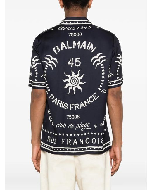 Balmain Black Printed Shirt for men