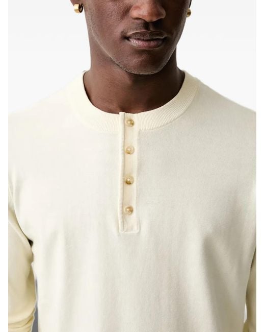 Rag & Bone White Half-Button Long-Sleeve Sweater for men