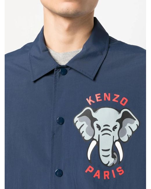 KENZO Blue Coach Graphic-print Jacket for men