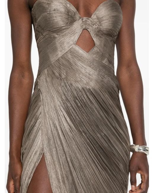 Maria Lucia Hohan Natural Zephyra Side-Slit Maxi Dress