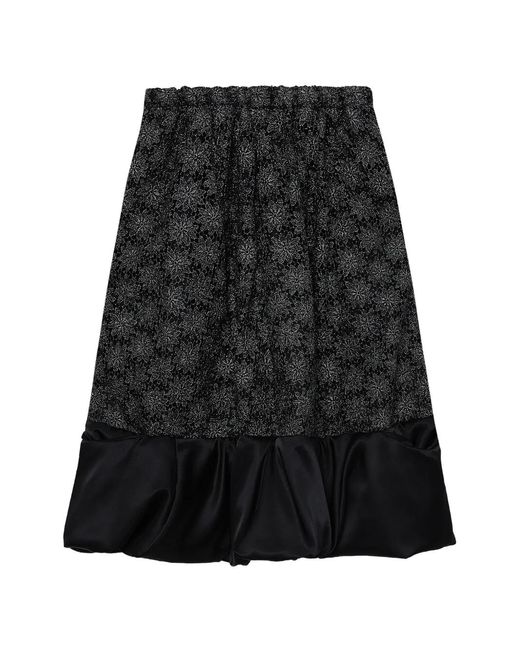 Comme des Garçons Black Floral-Print Midi Skirt