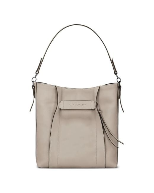 Longchamp White 3D Leather Tote Bag