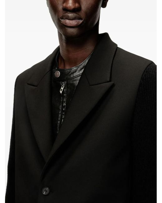 DIESEL Black W-Yard Long-Sleeve Coat for men