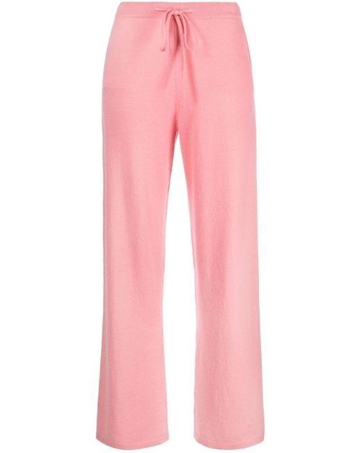 Chinti & Parker Wide-leg Knitted Cashmere Track Pants in Pink | Lyst Canada