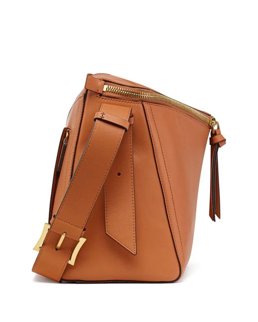 MCM Brown Leather Diamant 3D Zip Shoulder Bag
