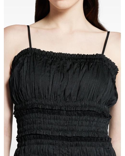 Aje. Black Ruched-Detailing Midi Dress